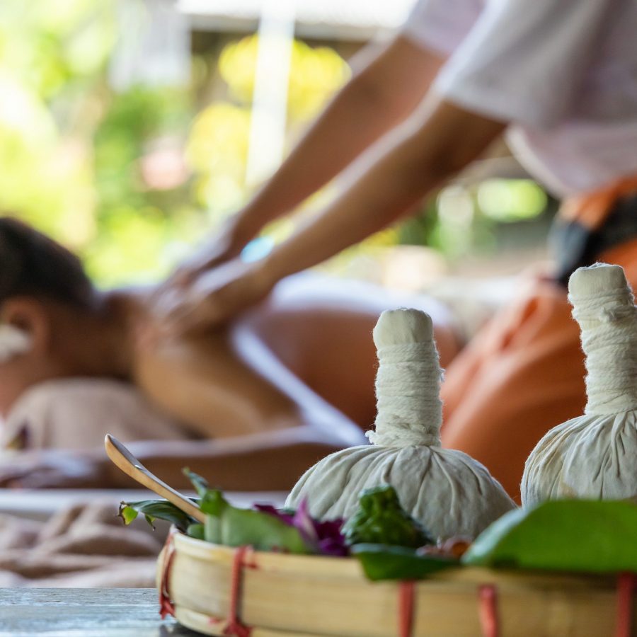 Natural thai massage in spa Relaxed at Spa Resort Body Beauty Re Natural thai massage in spa Relaxed at Spa Resort Body Beauty Relaxation And Wellness and body with masseur Concept of serene spa with thai style.